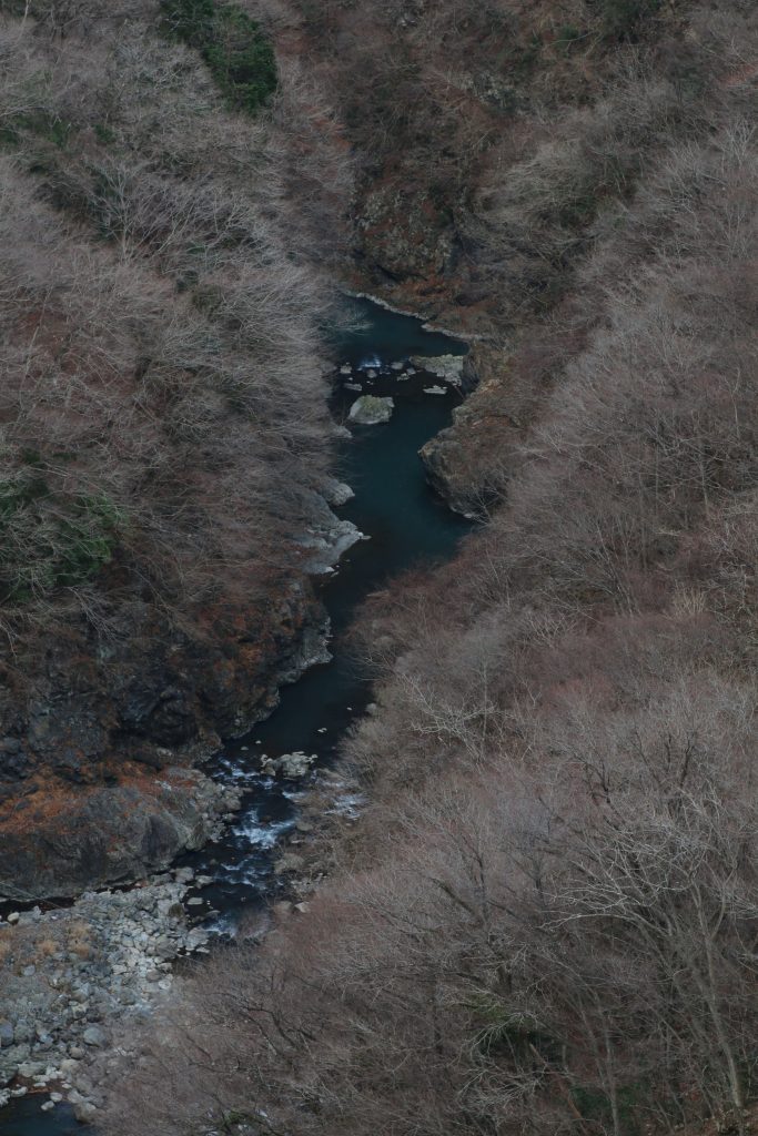 小河内ダム下流の景色（２０２１年１月）