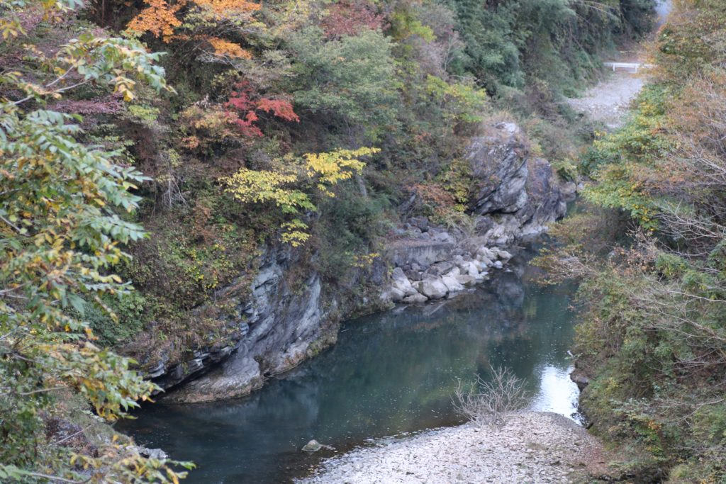 滝沢ダム下流の紅葉（2021年11月）