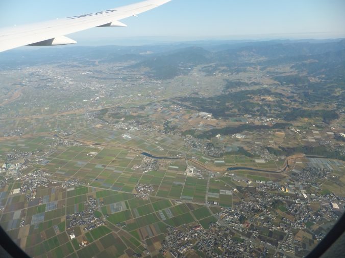 菊池川（手前）と迫間川（少し奥）
