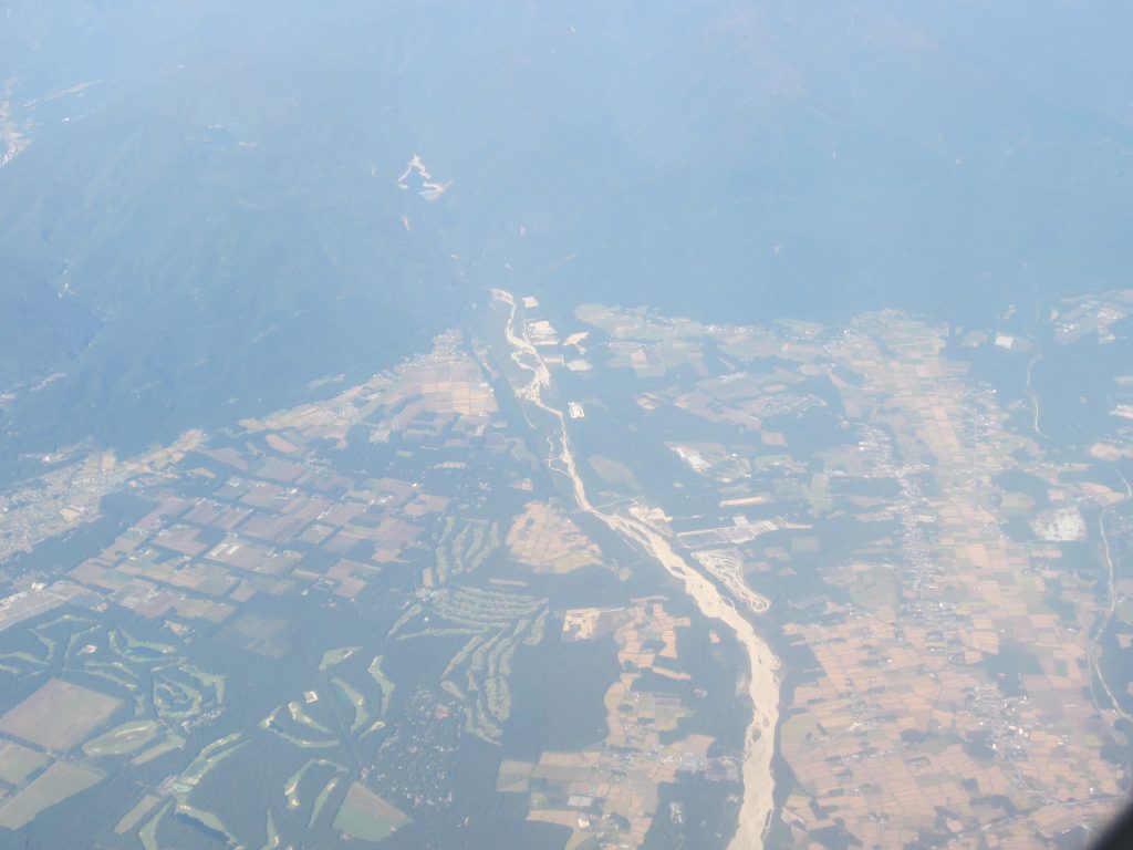 蛇尾川ダムと八汐ダムを南上空から（2016年10月撮影）