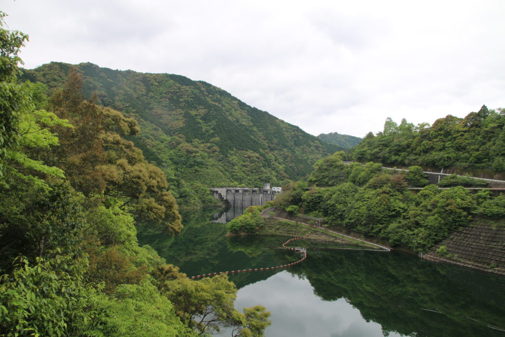 高知県道21号線から見る中筋川ダム（2024年5月）